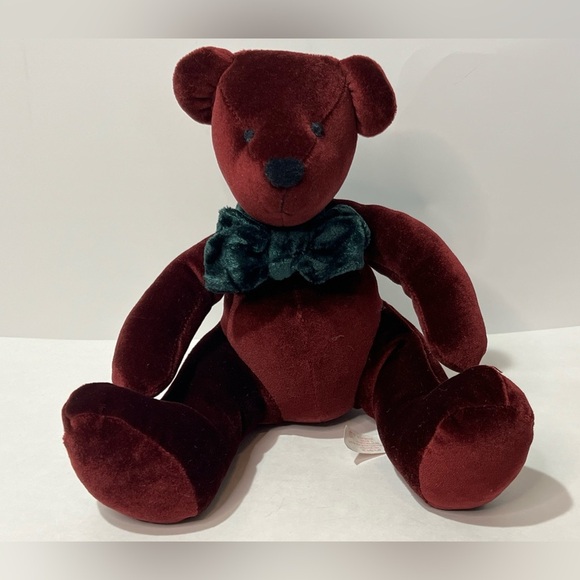 Russ Royal Winterfest Dark Red Velvet Bear Razzles Plush Stuffed Animal VTG - Picture 1 of 11